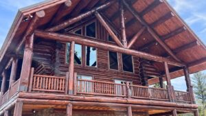 A stunning, red and brown cabin in the NC High Country
